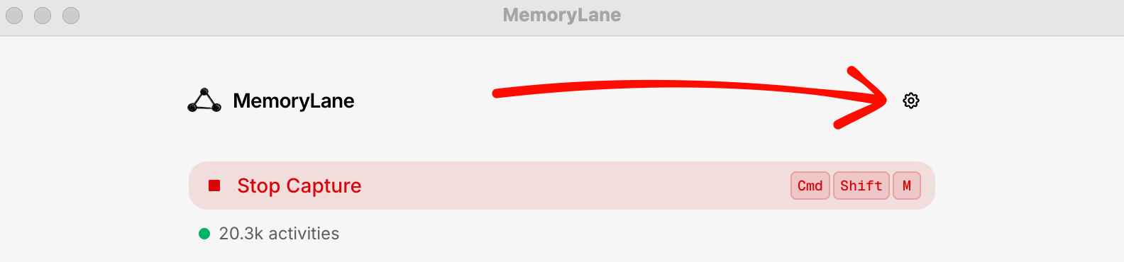 Click the gear icon in the top right to open settings